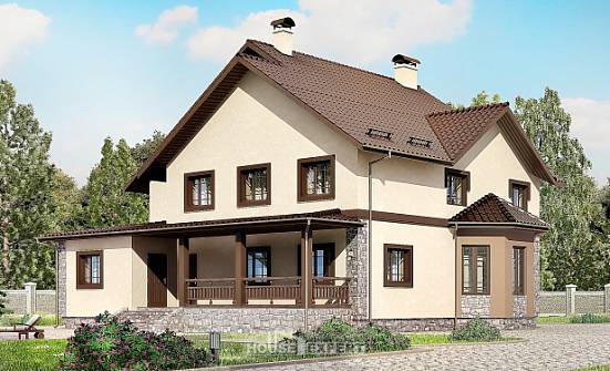 265-003-Л Проект двухэтажного дома, большой коттедж из газосиликатных блоков Ульяновск | Проекты домов от House Expert