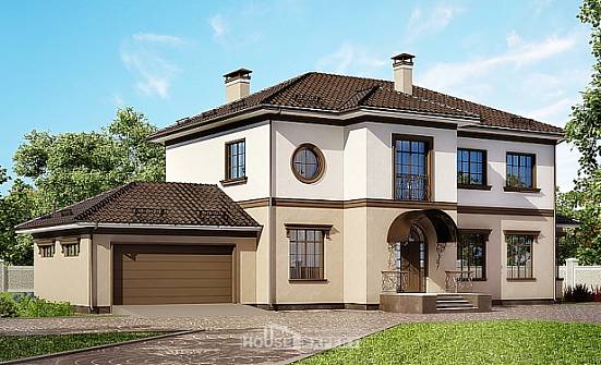 290-004-Л Проект двухэтажного дома и гаражом, большой домик из кирпича Ульяновск | Проекты домов от House Expert