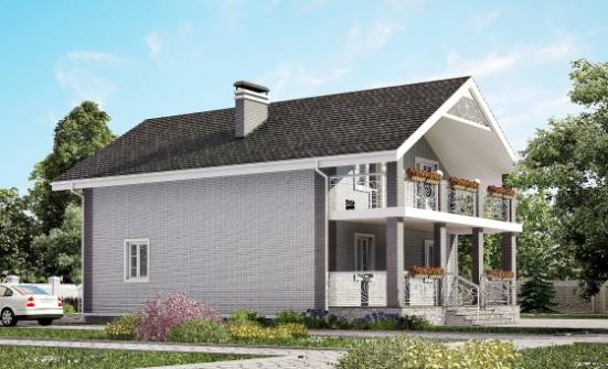 150-007-П Проект двухэтажного дома мансардой, недорогой дом из блока Димитровград | Проекты домов от House Expert