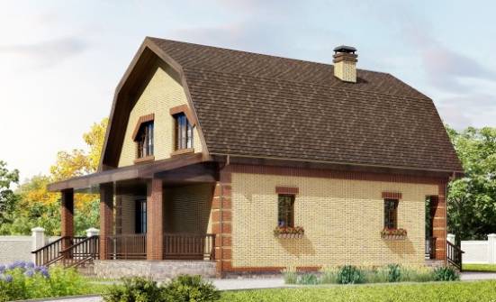 130-005-Л Проект двухэтажного дома с мансардным этажом, уютный дом из арболита Ульяновск | Проекты домов от House Expert