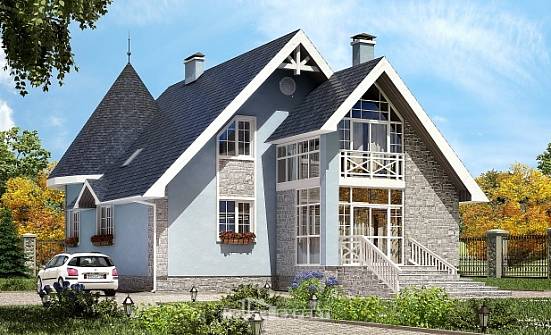 170-003-П Проект двухэтажного дома с мансардным этажом, экономичный домик из арболита Димитровград | Проекты домов от House Expert