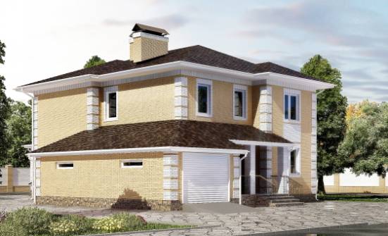 220-006-Л Проект двухэтажного дома, гараж, красивый домик из блока Димитровград | Проекты домов от House Expert
