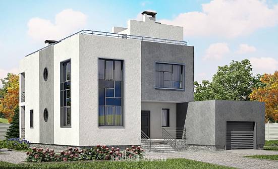 255-001-П Проект двухэтажного дома и гаражом, классический загородный дом из арболита Димитровград | Проекты домов от House Expert