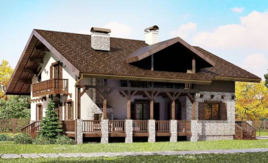 250-003-П Проект двухэтажного дома мансардой, уютный дом из поризованных блоков Ульяновск | Проекты домов от House Expert