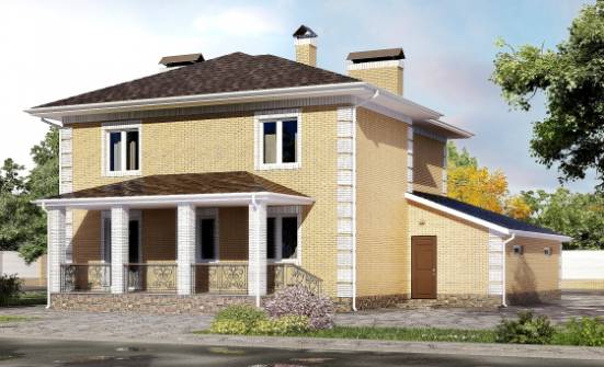 220-006-Л Проект двухэтажного дома, гараж, красивый домик из блока Димитровград | Проекты домов от House Expert