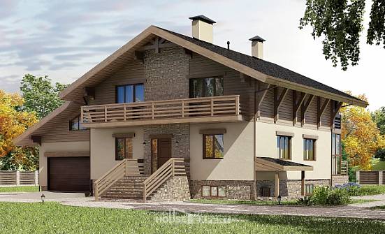 420-001-Л Проект трехэтажного дома с мансардным этажом, гараж, уютный дом из кирпича Димитровград | Проекты домов от House Expert