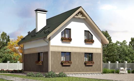 105-001-Л Проект двухэтажного дома с мансардой, недорогой дом из пеноблока Димитровград | Проекты домов от House Expert