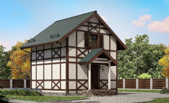 060-002-П Проект двухэтажного дома с мансардным этажом, простой коттедж из бревен Ульяновск | Проекты домов от House Expert