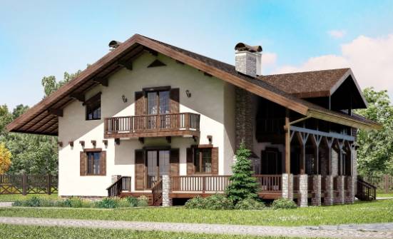 250-003-П Проект двухэтажного дома мансардой, уютный дом из поризованных блоков Ульяновск | Проекты домов от House Expert