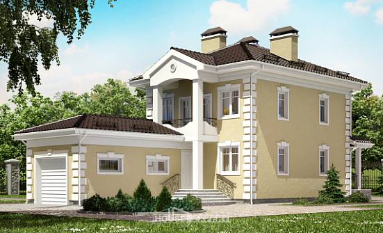150-006-Л Проект двухэтажного дома и гаражом, небольшой коттедж из поризованных блоков Димитровград | Проекты домов от House Expert