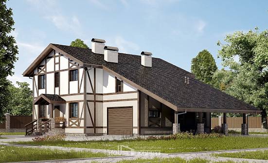 250-002-П Проект двухэтажного дома мансардой и гаражом, красивый коттедж из кирпича Димитровград | Проекты домов от House Expert