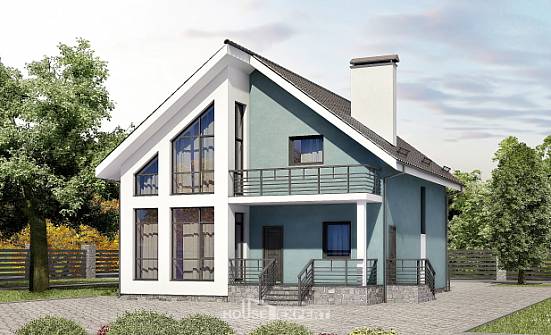 170-006-П Проект двухэтажного дома с мансардой, небольшой коттедж из арболита Ульяновск | Проекты домов от House Expert