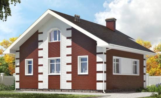 115-001-П Проект двухэтажного дома мансардный этаж, уютный коттедж из твинблока Ульяновск | Проекты домов от House Expert