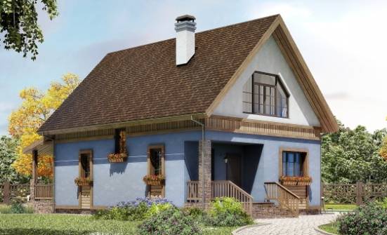 130-003-Л Проект двухэтажного дома мансардой, современный загородный дом из арболита Ульяновск | Проекты домов от House Expert