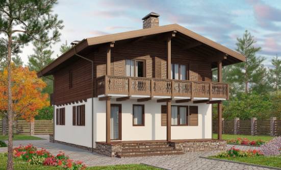 150-016-Л Проект двухэтажного дома с мансардой, классический коттедж из бризолита Димитровград | Проекты домов от House Expert