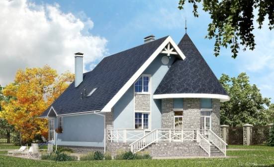 170-003-П Проект двухэтажного дома с мансардным этажом, экономичный домик из арболита Димитровград | Проекты домов от House Expert