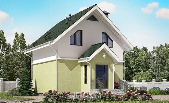 070-001-П Проект двухэтажного дома мансардой, доступный дом из пеноблока Димитровград | Проекты домов от House Expert