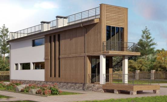100-003-Л Проект двухэтажного дома, скромный коттедж из пеноблока Ульяновск | Проекты домов от House Expert