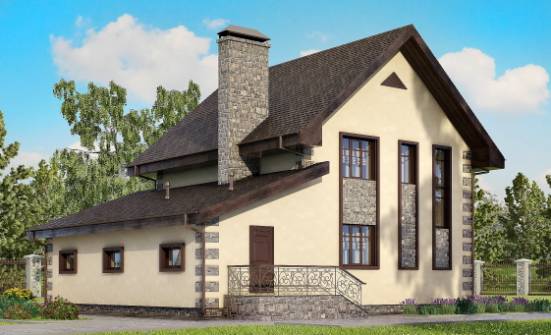 160-004-П Проект двухэтажного дома, гараж, уютный коттедж из газобетона Димитровград | Проекты домов от House Expert