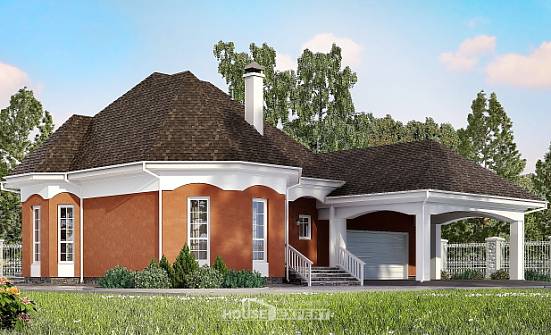 180-007-П Проект двухэтажного дома с мансардным этажом, гараж, небольшой домик из арболита Ульяновск | Проекты домов от House Expert