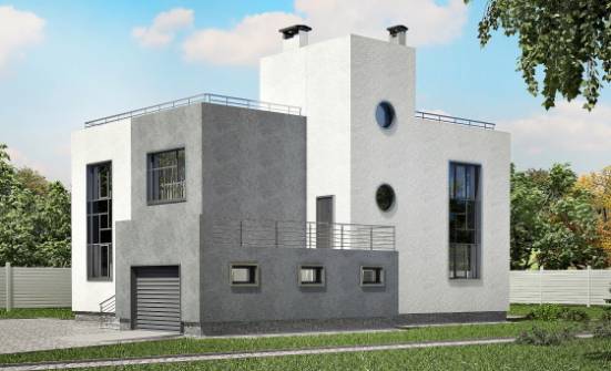 255-001-П Проект двухэтажного дома и гаражом, классический загородный дом из арболита Димитровград | Проекты домов от House Expert