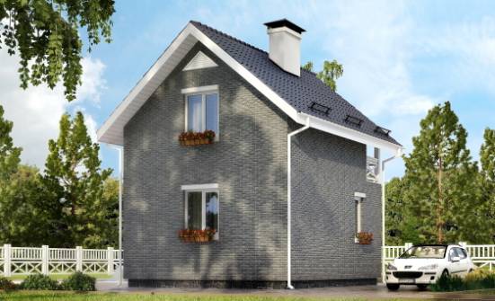045-001-П Проект двухэтажного дома мансардой, дешевый домик из пеноблока Ульяновск | Проекты домов от House Expert