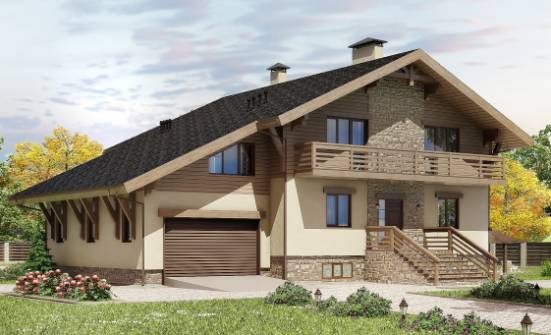 420-001-Л Проект трехэтажного дома с мансардным этажом, гараж, уютный дом из кирпича Димитровград | Проекты домов от House Expert