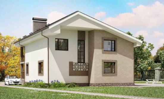 210-003-П Проект двухэтажного дома с мансардным этажом, просторный загородный дом из бризолита Ульяновск | Проекты домов от House Expert