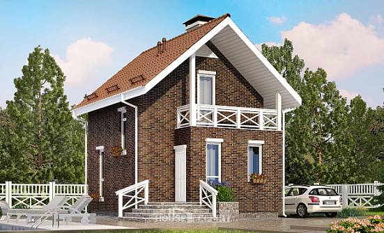045-001-Л Проект двухэтажного дома с мансардным этажом, махонький дом из теплоблока Димитровград | Проекты домов от House Expert