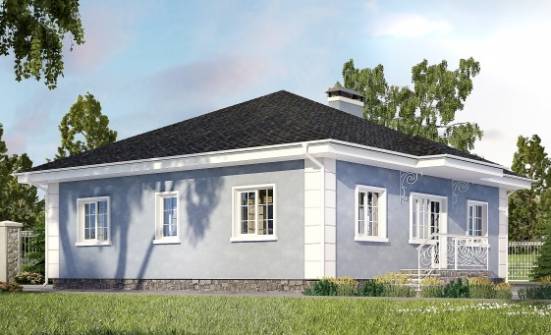 100-001-П Проект одноэтажного дома, небольшой загородный дом из поризованных блоков Ульяновск | Проекты одноэтажных домов от House Expert
