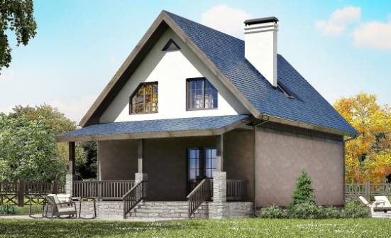 130-003-П Проект двухэтажного дома с мансардным этажом, бюджетный дом из газобетона Димитровград | Проекты домов от House Expert