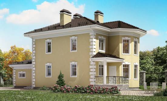 150-006-Л Проект двухэтажного дома и гаражом, небольшой коттедж из поризованных блоков Димитровград | Проекты домов от House Expert