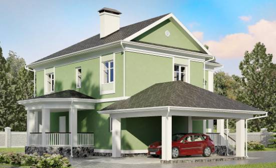 170-001-Л Проект двухэтажного дома, гараж, бюджетный загородный дом из бризолита Димитровград | Проекты домов от House Expert