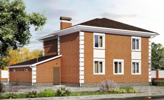 220-004-Л Проект двухэтажного дома и гаражом, средний домик из кирпича Димитровград | Проекты домов от House Expert