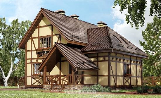 160-003-П Проект двухэтажного дома с мансардой, бюджетный домик из газосиликатных блоков Ульяновск | Проекты домов от House Expert