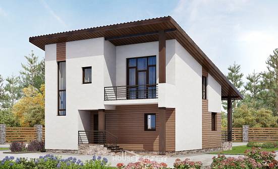 140-005-П Проект двухэтажного дома с мансардой, доступный дом из поризованных блоков Димитровград | Проекты домов от House Expert