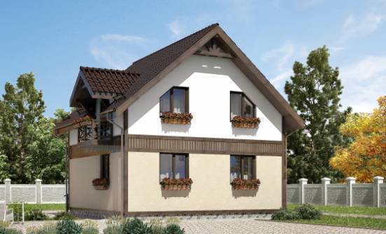 105-001-П Проект двухэтажного дома с мансардой, простой дом из бризолита Димитровград | Проекты домов от House Expert