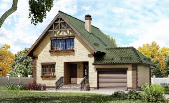 160-007-П Проект двухэтажного дома мансардой, гараж, доступный дом из арболита Димитровград | Проекты домов от House Expert