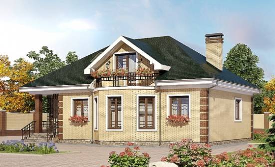150-013-Л Проект двухэтажного дома мансардный этаж, доступный дом из кирпича Димитровград | Проекты домов от House Expert