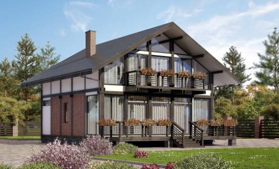 170-007-П Проект двухэтажного дома мансардой, бюджетный коттедж из дерева Димитровград | Проекты домов от House Expert