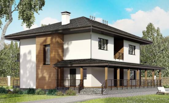 245-001-П Проект двухэтажного дома, современный домик из блока Димитровград | Проекты домов от House Expert