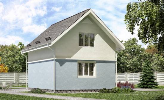 095-002-П Проект двухэтажного дома мансардный этаж, доступный коттедж из арболита Ульяновск | Проекты домов от House Expert