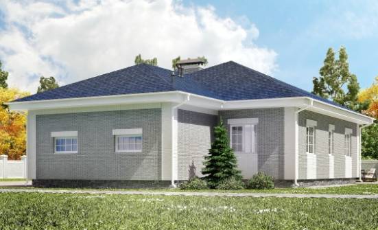 130-002-П Проект одноэтажного дома, гараж, классический дом из бризолита Ульяновск | Проекты домов от House Expert