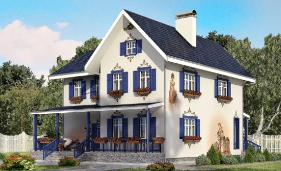 180-003-П Проект двухэтажного дома, красивый коттедж из кирпича Ульяновск | Проекты домов от House Expert