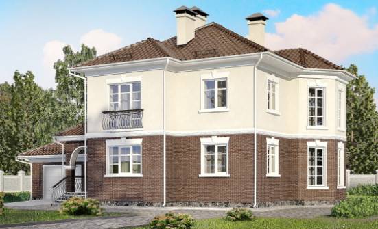 190-002-Л Проект двухэтажного дома, гараж, классический домик из пеноблока Ульяновск | Проекты домов от House Expert