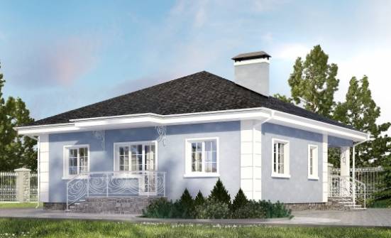 100-001-П Проект одноэтажного дома, небольшой загородный дом из поризованных блоков Ульяновск | Проекты домов от House Expert