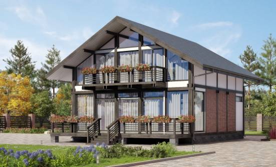 170-007-П Проект двухэтажного дома мансардой, бюджетный коттедж из дерева Димитровград | Проекты домов от House Expert