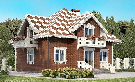 155-003-Л Проект двухэтажного дома с мансардным этажом, гараж, бюджетный домик из бризолита Димитровград | Проекты домов от House Expert