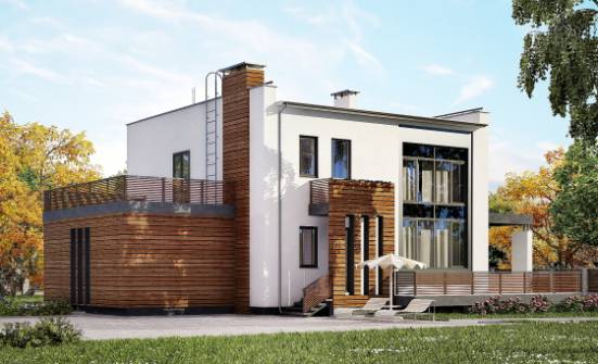 220-003-П Проект двухэтажного дома, гараж, просторный дом из блока Ульяновск | Проекты домов от House Expert