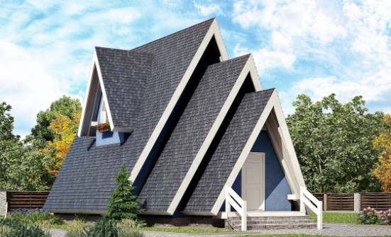 100-002-П Проект двухэтажного дома с мансардой, небольшой коттедж из бревен Ульяновск | Проекты домов от House Expert